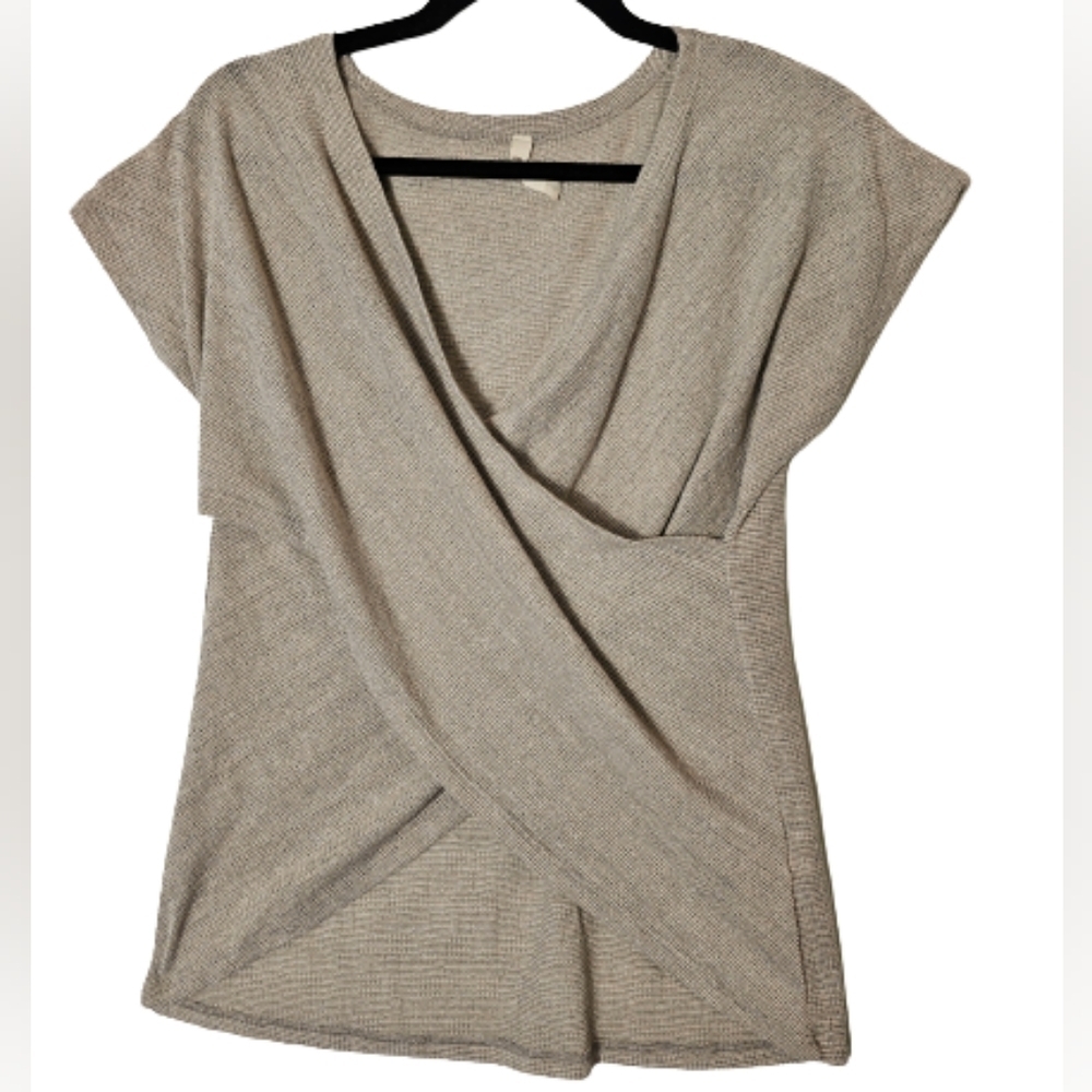 Mts Gray Wrap Front Top Women's Size Medium